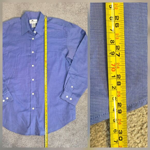 Blue Check Button Down Shirt Cutter & Buck Long Sleeve Women MEDIUM 100% Cotton - Picture 6 of 14